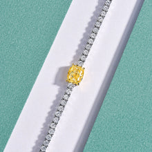 Cushion Cut Yellow Gemstone Bracelet | Silver Bracelet