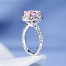 3ct Pink Gemstone Halo Ring | Silver Ring