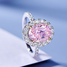 3ct Pink Gemstone Halo Ring | Silver Ring