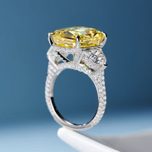 11ct Luxury Yellow Gem Ring | Silver Ring