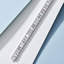 Trendy Emerald-Cut Tennis Bracelet | Silver Bracelet