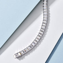 Trendy Emerald-Cut Tennis Bracelet | Silver Bracelet