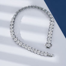Dazzling Oval-cut Tennis Silver Bracelet