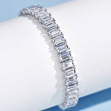 Trendy Emerald-Cut Tennis Bracelet | Silver Bracelet