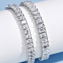 Trendy Emerald-Cut Tennis Bracelet | Silver Bracelet