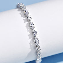 Elegant Marquise & Round Cut Tennis Silver Bracelet