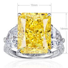 11ct Luxury Yellow Gem Ring | Silver Ring