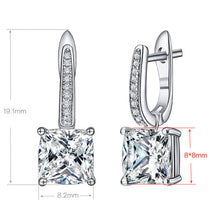 Cushion Cut Drop Earrings | Silver Earrings
