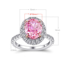 3ct Pink Gemstone Halo Ring | Silver Ring