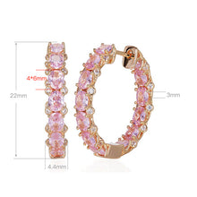 Pink Gemstone Hoops | Silver Earrings