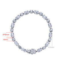 Elegant Marquise & Round Cut Tennis Silver Bracelet