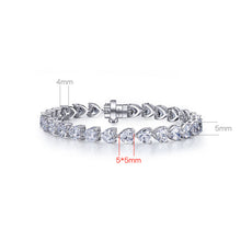 Romantic Heart-Cut Sterling Silver Bracelet