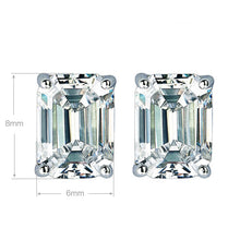 Ins Style Asscher Cut Stud Earrings | Silver Earrings