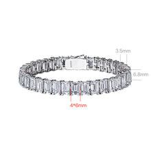 Trendy Emerald-Cut Tennis Bracelet | Silver Bracelet