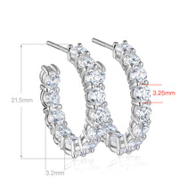 Stylish Zirconia Hoop Earrings | Silver Earrings