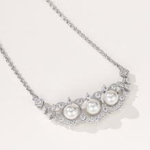 Elegant Lace Pearl Necklace | Silver Necklace