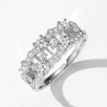 Regal Lace Pattern Zircon Ring | Silver Ring
