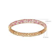 Gradient Pink Zircon Bangle | Silver Bracelet