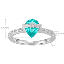 Blue Gemstone Pear-Shaped Ring | Silver Ring