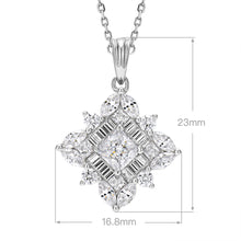 Princess-cut Zirconia Necklace | Silver Necklace