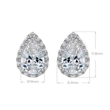 Pear-Cut Halo Stud Earrings | Silver Earrings