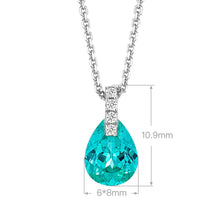 Paraiba Pear-Cut Necklace | Silver Necklace