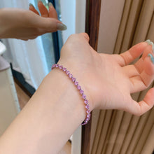 3.5mm Purple Gemstone Bracelet | Silver Bracelet