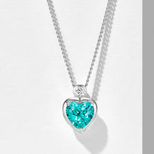 Paraiba Heart Necklace | Silver Necklace