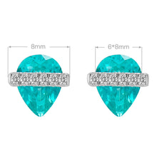 Water Droplet Paraiba Earrings | Silver Earrings