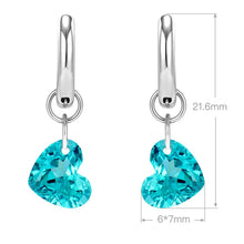 Paraiba Heart Drop Earrings | Silver Earrings