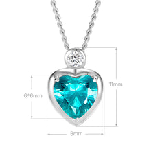 Paraiba Heart Necklace | Silver Necklace