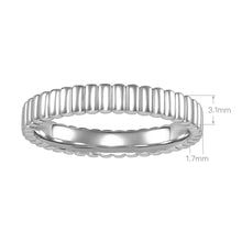 Chunky Satin Striped Ring | Silver Ring