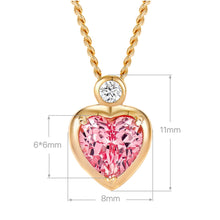 Lab-Grown Padparadscha Bezel Heart Necklace | Silver Necklace