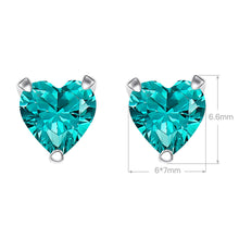 Blue Gemstone Heart Earrings | Silver Earrings