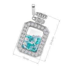 Halo Quicksand Wish Bottle Pendant | Silver Necklace