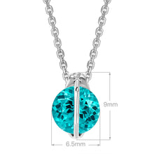 Vivid Sparkling Blue Gem  Necklace | Silver Necklace