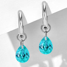 Paraiba Teardrop Earrings | Silver Earrings