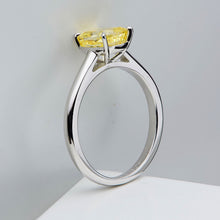 Cushion Cut Yellow Gemstone Ring | Silver Ring