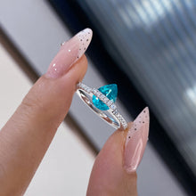 Blue Gemstone Pear-Shaped Ring | Silver Ring