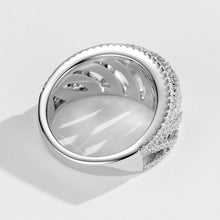 Bold Criss-Cross Zirconia Ring | Silver Ring