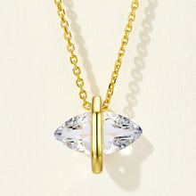 White Crystal Marquise Necklace | Silver Necklace