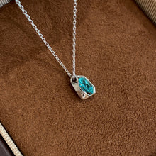 Vivid Sparkling Blue Gem  Necklace | Silver Necklace