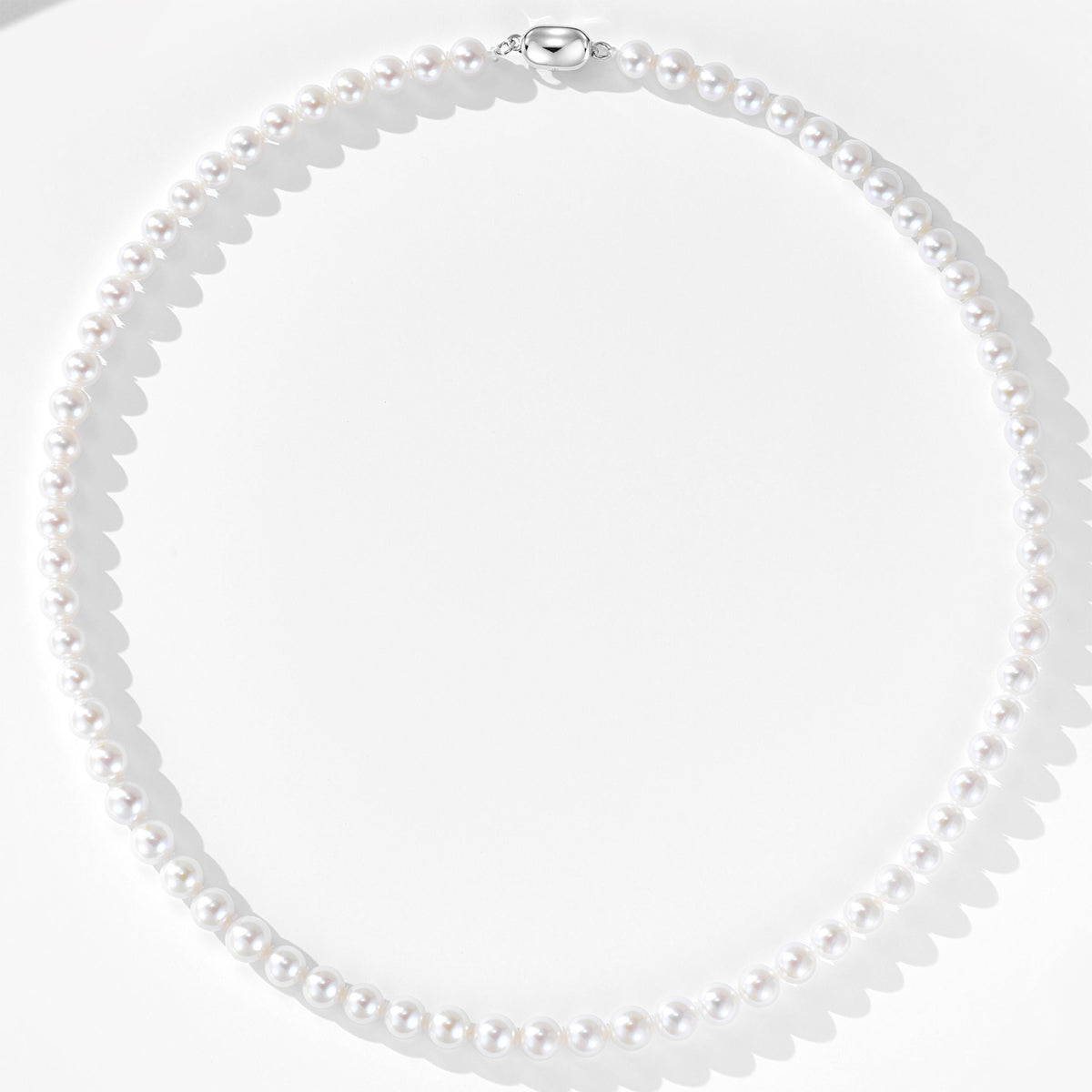 Natural Pearl Necklace [6-7mm] | Silver Necklace