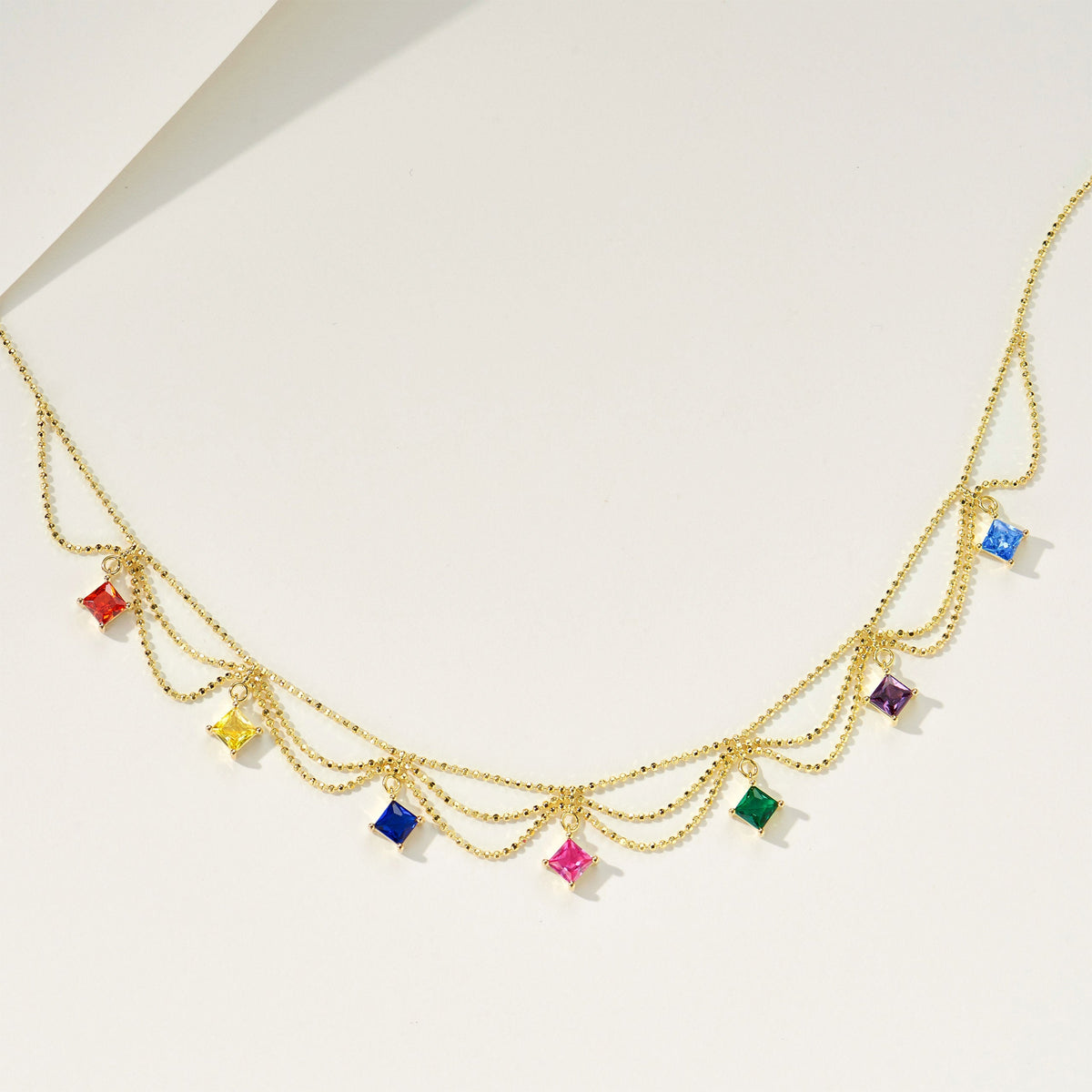 Rainbow Princess Necklace | Silver Necklace