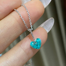 Paraiba Simple Heart Necklace | Silver Necklace