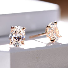 Simple Oval-Shaped Studs | Silver Earrings