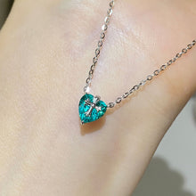 Paraiba Cross Heart Necklace | Silver Necklace