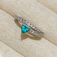 Heart Paraiba Open Pinky Ring | Silver Ring