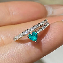 Heart Paraiba Open Pinky Ring | Silver Ring