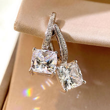 Cushion Cut Drop Earrings | Silver Earrings